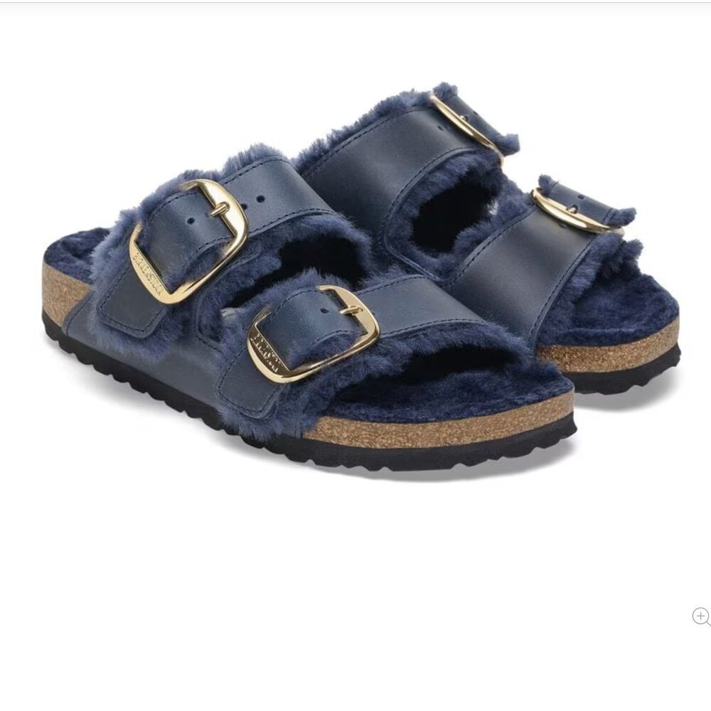 Arizona Big Buckle Shearling Oiled Leather - Midnight Blue Size 8 NEW IN BOX 😍